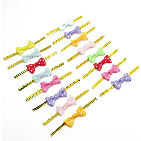 200Pcs Foil Twist Ties,3.15 IN Mini Twist Ties for Bulk Food,Mini Ribbon Bow Twist Ties for Treat Bag for DIY,Crafts,Baked Food,Lollipop,Wedding Decor and Gift Wrap