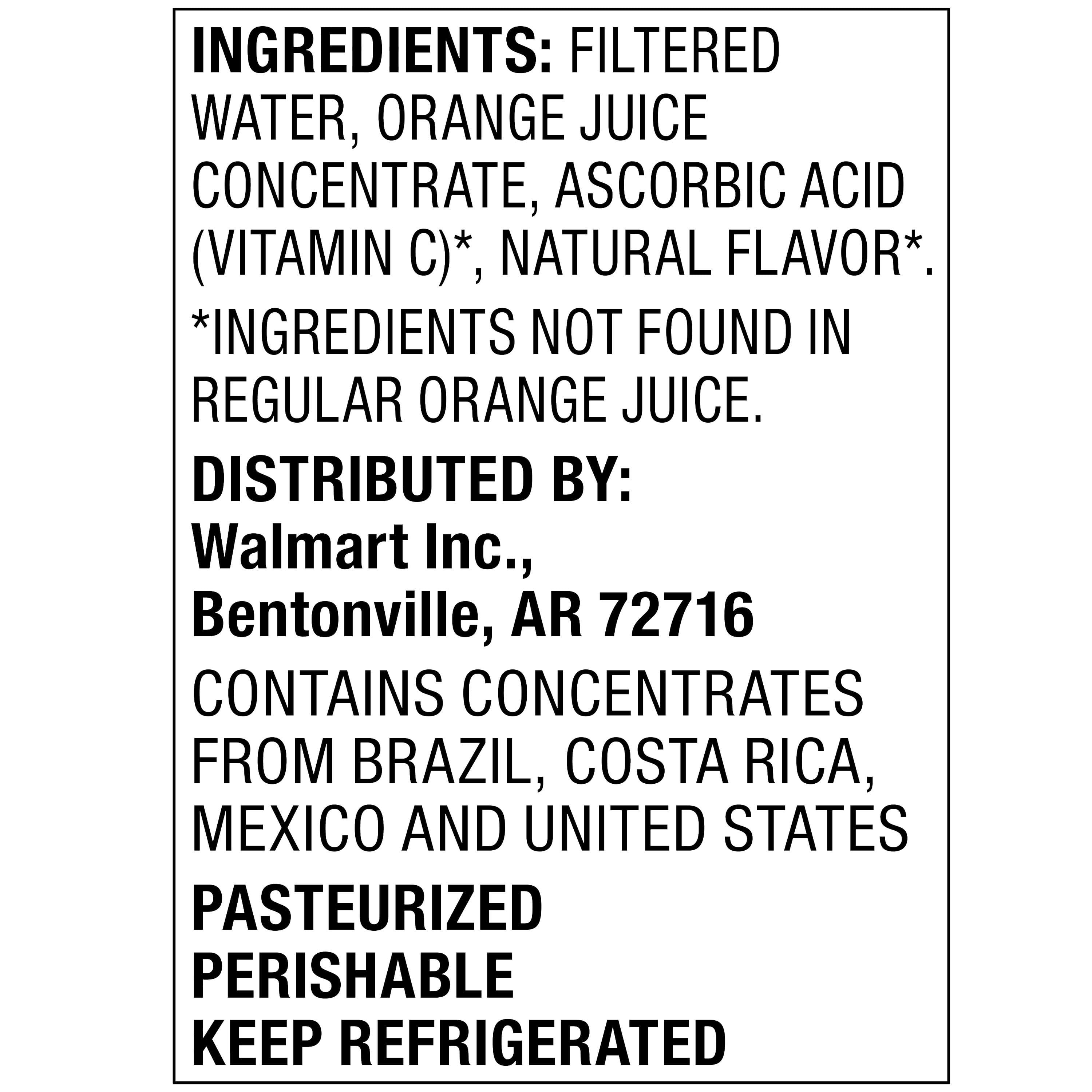 Great Value 100% Orange Juice from Concentrate, No Pulp, 64 fl oz