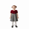 thumbnail image 1 of Vestido Navideño de Terciopelo con falda a cuadros abrigadora para Bebé FLORY 0120, Rojo, 1 Año, 1 of 5