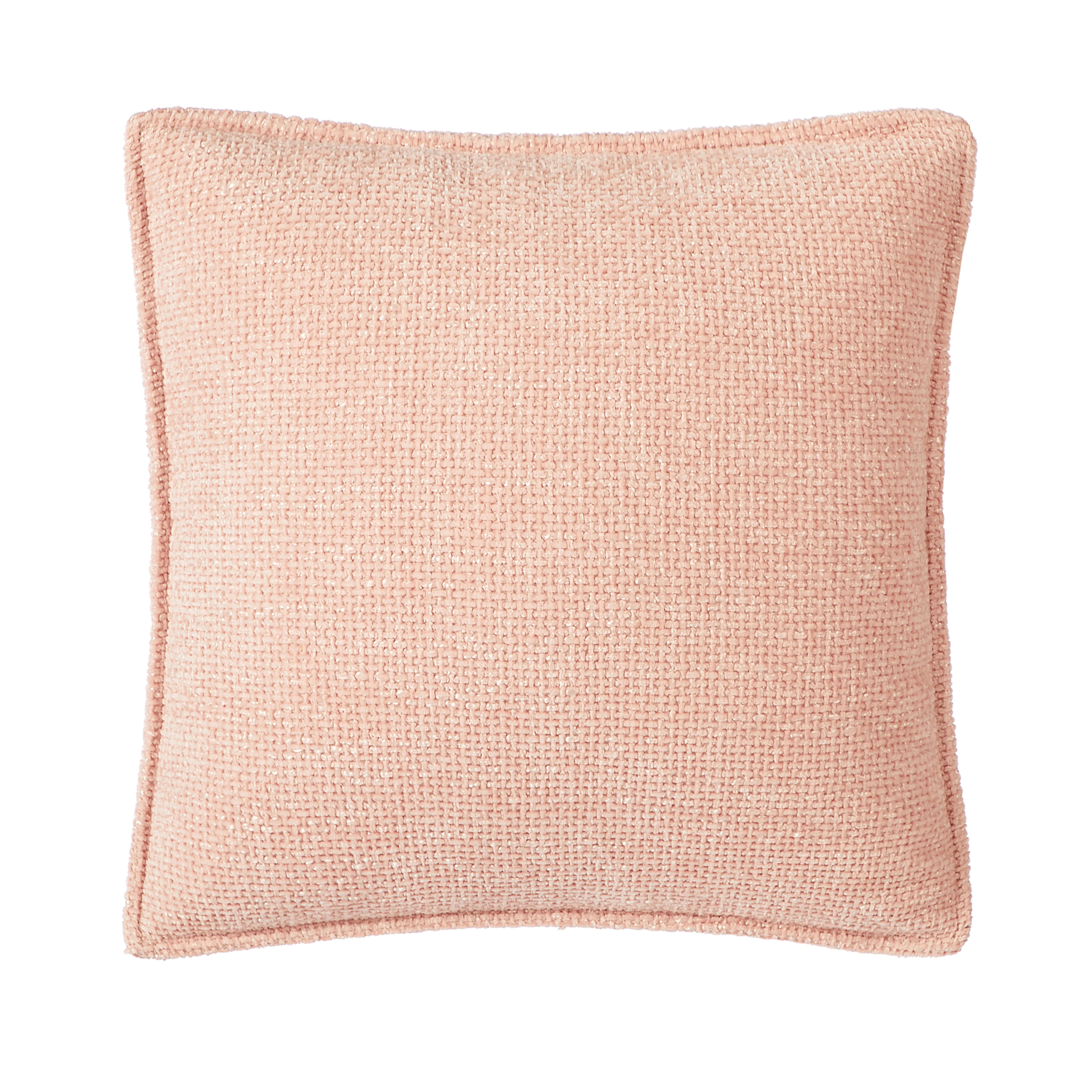 (2 pack) Mainstays Heather Basket Weave Chenille Decorative Pillow, Blush, 18" x 18"