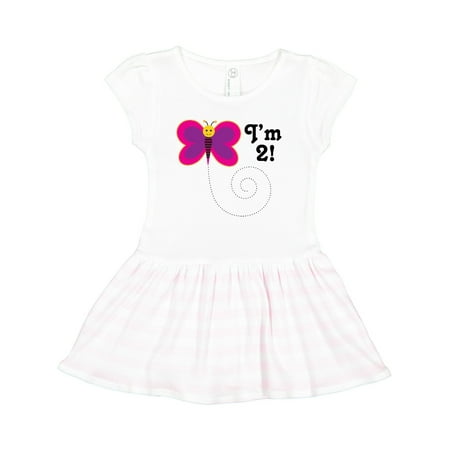 

Inktastic 2nd Birthday I m Two Girls Butterfly Gift Toddler Girl Dress