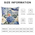 thumbnail image 5 of Shiartex Colorful Spring Flowers Throw Pillow case Covers with Zipper Blue Hydrangea Hibiscus Iris Leaf and Bird Soft Couch Living Room Bedroom Office Rustic Modern Outdoor 24x24in, 5 of 5