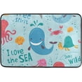 thumbnail image 5 of Coolnut Shower Curtain and Rug Set Sea Creatures Polyester Waterproof Bath Curtain and Mat with Hooks 72" x 72", 5 of 6