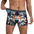 thumbnail image 2 of Cauagu Tie-Dye Wolf Head Print Boxer Briefs for Men,Comfortable Breathable Men's Underwear Moisture Wicking Underpants -Small, 2 of 8