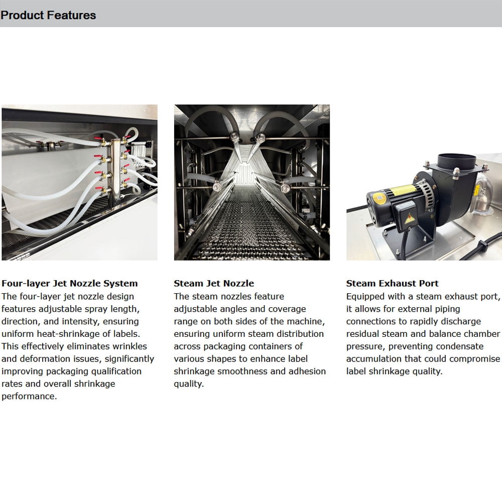 Steam Label Shrink Machine Automatic Label Heat Shrink Machine Bottle Sleeve Labeling Machine with Steam Generator  220V