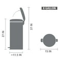 thumbnail image 4 of Brabantia Trash Can Newicon, 8 Gallon / 30L Metallic Gray, 4 of 7