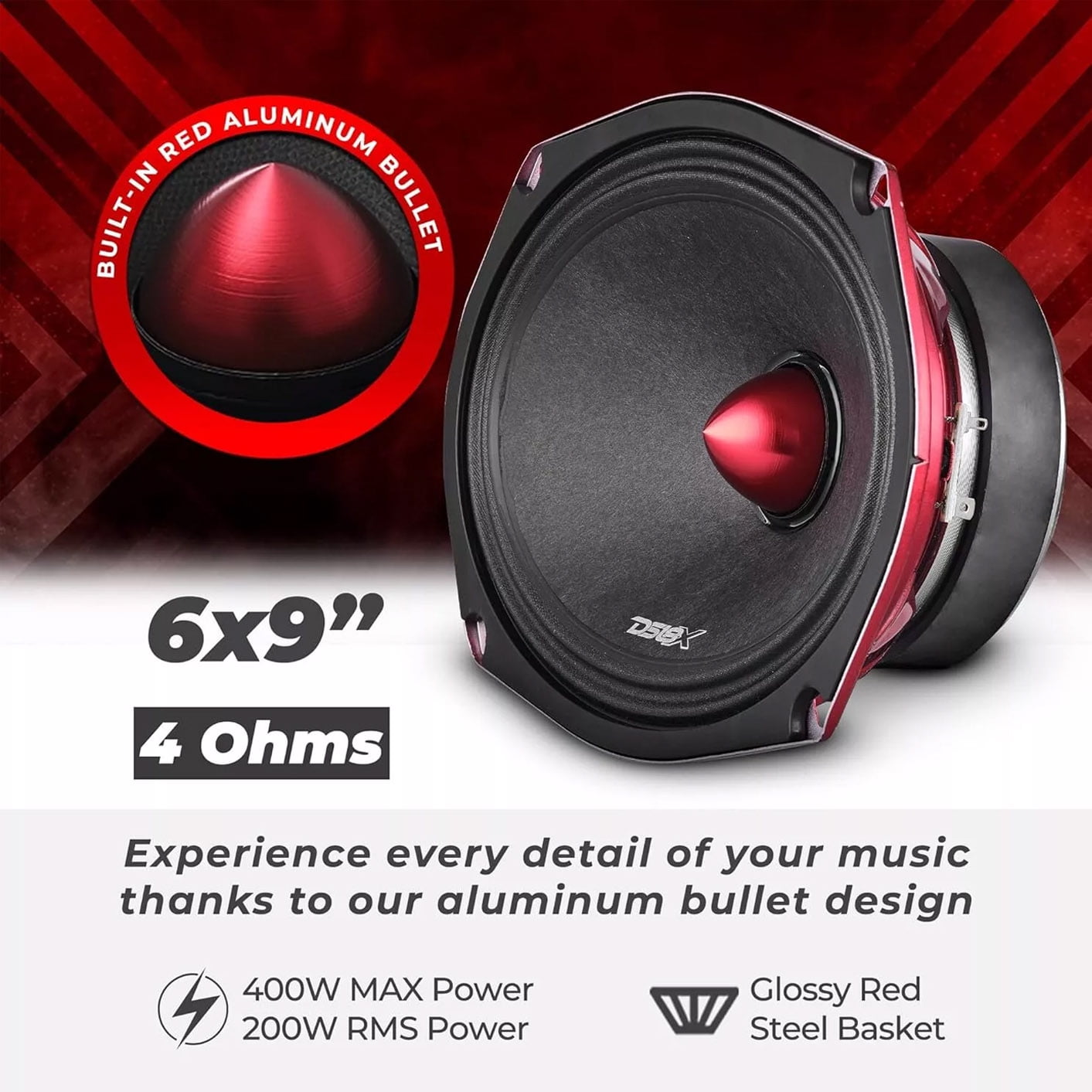 Driver Audio Potente Auto Altoparlante DS18 PRO-X694BM Mid-range 6,9" - 200 Watt RMS, 400 Watt MAX, Con Bullet Tweeter Altoparlante DS18 PRO-X694BM 6.9 - Foto 7