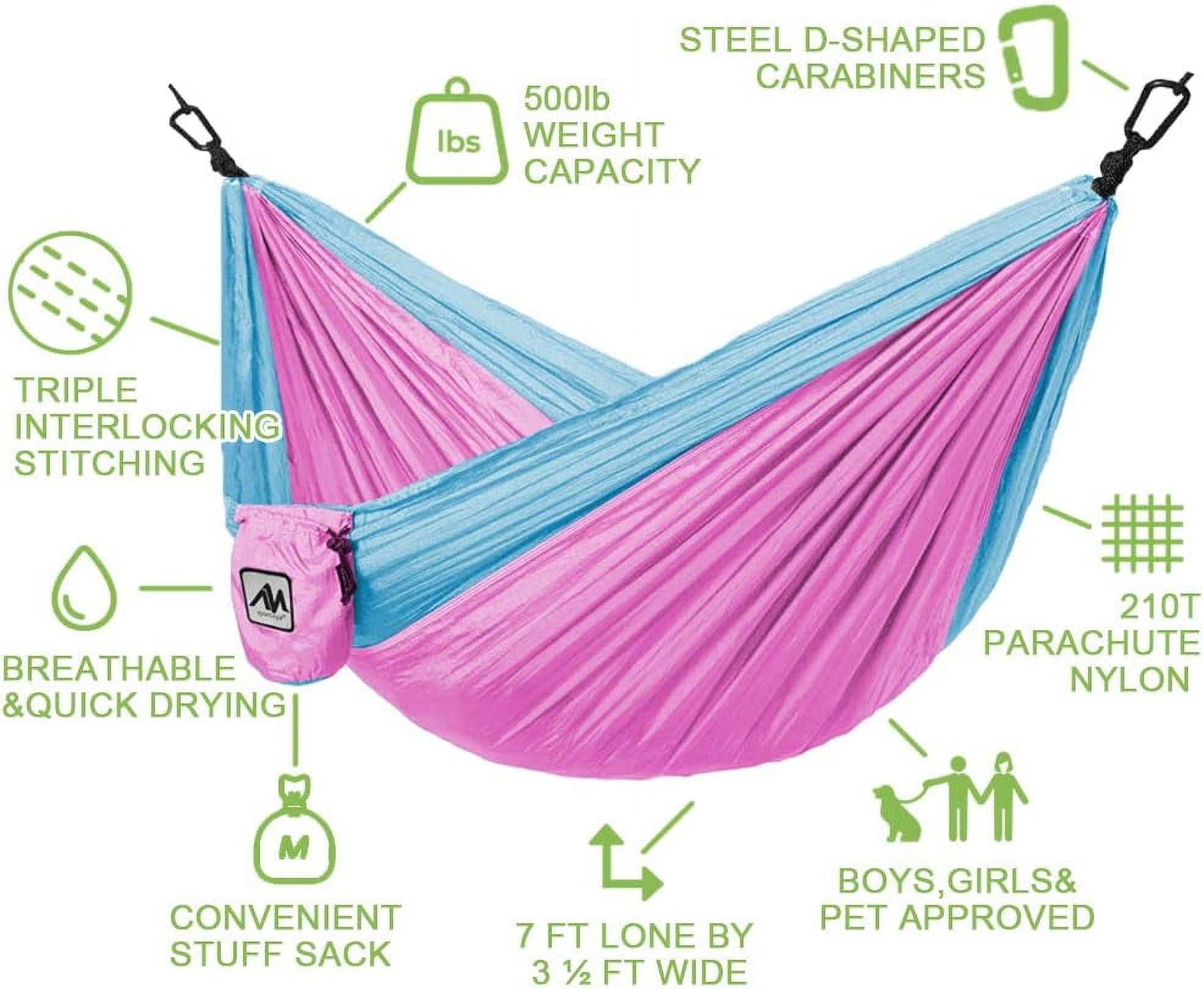 AyamayaKids Camping Hammocks, Small Camping Hammock for Boys Girls, Heavy Duty Durable Outdoor Hammocks Support 500Lbs