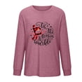 thumbnail image 5 of Hauts Grande Taille pour Femmes, Imprimé Décontracté de Noël, Manches Longues, Col Rond, Mignons, Été, en Liquidation, 5 of 5