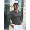 thumbnail image 5 of COOFANDY Men's Zipper Polo Shirt Casual Knit Long Sleeve Polo T Shirt Classic Fit Shirts, 5 of 7