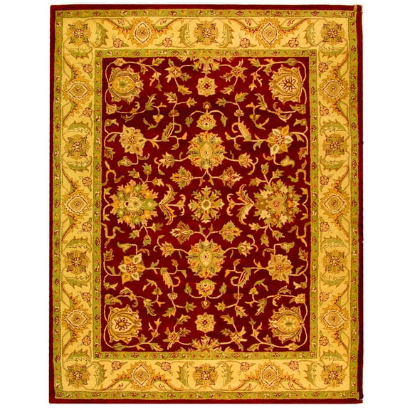 SAFAVIEH Antiquity Bethanie Traditional Wool Area Rug, Red/Gold, 6' x 6' Round