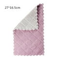 thumbnail image 2 of 1/2/5/10PCS Double\-layer Absorbent Microfiber Kitchen Dish Cloth Non\-stick Household Cleaning Wiping Towel Kitchen Tool coffee + purple 1pcs, 2 of 9