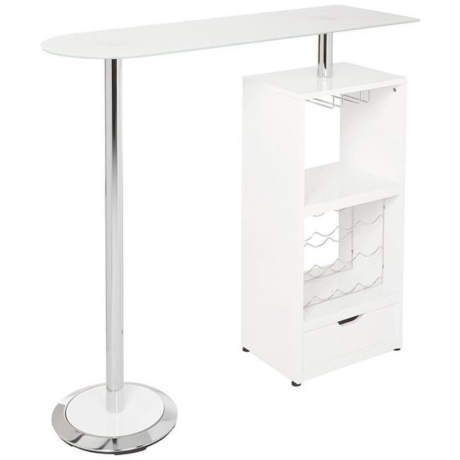 Spacious White Bar Table with functional Storage Walmart Canada