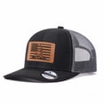 thumbnail image 4 of Vergiac American Flag Snake Graphic Leather Patch Trucker Hat, Men Adjustable Breathable Mesh Baseball Cap for Outdoor Travel Daily Casual Outfits, 4 of 6