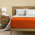 thumbnail image 2 of Hotella Twin Fitted Sheet, 100% Microfiber, Soft & Fade-Resistant, 14" Deep Pocket, 39x75", Tangerine Red, Ideal for Dorm Beds, 2 of 6