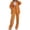 Orange, variant on ATOYSOY Women's Casual Tracksuits Two Piece Elegant High Waist Outfits Sweatsuits Turn Down Collar Lounge Sets Fall Button Down Cradigans Elastic Waist Pants Brown M