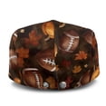 thumbnail image 3 of Chririnla Autumn Mens Flat Beret Cap Featuring Rugby Pumpkin Pattern, Lightweight Polyester Retro Hat for Men and Women, Summer Driving Daily Wear, 3 of 4