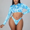 thumbnail image 2 of Cómodo traje de baño de dos piezas con estampado de bikini elegante para mujer Traje de baño Traje de baño Conjunto de ropa de playa OAVQHLG3B Store lin121212, 2 of 4
