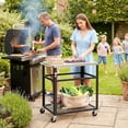 thumbnail image 2 of Outsunny Outdoor Grill Cart, Pizza Oven Stand with Stainless Steel Tabletop, 2 of 10