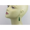 thumbnail image 5 of 14k Gold Filled Green Simulated Emerald Earrings Long Narrow Faceted Teardrops Simple Drops 2 Inch Designed for Adult Women and s, 5 of 5