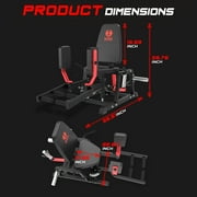 HeeH Hip Abductor Machine: Plate-Loaded Inner & Outer Thigh Trainer for Home Gym Strength Training, Hip Abduction Machine Red