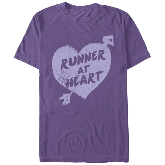 Women's CHIN UP Runner at Heart Boyfriend Graphic Tee Purple Small