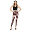 thumbnail image 2 of Saronite Plaid Printed Waisted Elastic Full Length Leggings (Women's), 2 of 5