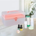 thumbnail image 2 of Xuanheng Nail Art Storage Case Transparent with Compartments Two Tier Container Organizer orange, 2 of 8