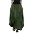 thumbnail image 3 of QATAINLAV Women's Maxi Skirt Pleated Flowy Button High Waisted Skirts Casual Loose Plus Size Clothes with Pockets, Army Green, XXXXL, Mother's Day Gifts, 3 of 8