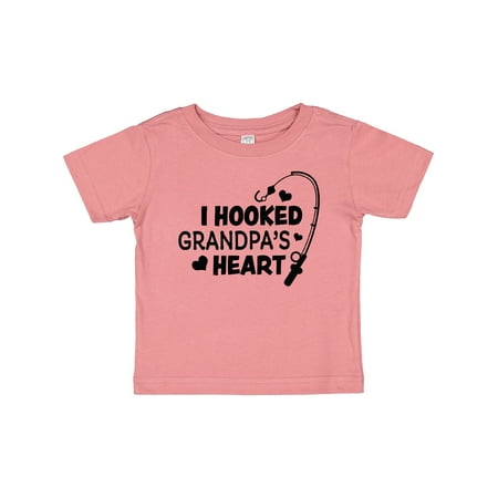 

Inktastic I Hooked Grandpa s Heart with Fishing Rod Boys or Girls Baby T-Shirt