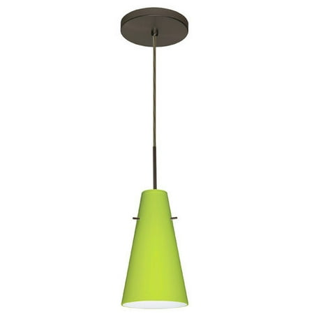 

1JT-412435-LED-SN-Besa Lighting-Cierro-One Light Cord Pendant with Flat Canopy-5.38 Inches Wide by 9.38 Inches High-Satin Nickel Finish-Chartreuse