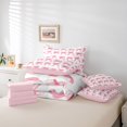 thumbnail image 6 of Homewish Chic Princess Ribbon Bedding Comforter Set 7pcs for Child, Cute Cartoon Bow-tie Queen Bedding Sets, Girly Pink Bowknot Reversible Queen Sheet Sets, Breathable Home Decor, 6 of 8