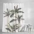 thumbnail image 3 of Shower Curtains for Bathroom, Tropical Palm Tree Waterproof Fabric Shower Curtain, Summer Beach Botanical Decorative Bathroom Curtain for Bathtub, 72"x84", No Hooks Included, 3 of 9