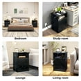 thumbnail image 6 of TC-HOMENY Nightstand with Charging Station Modern End Side Table with Storage Cabinet & USB Ports & Power Outlets for Bedroom Living Room, Black, 6 of 11