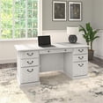 thumbnail image 2 of Pemberly Row Bureau de Direction Moderne avec Tiroirs en Chêne Blanc Lin, 2 of 7