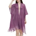 thumbnail image 2 of MEICHEN Shawl Wraps for Women, Cuff Filigree Tassel Cape Women's Solid Color Summer Transparent Thin Shawl, Fall Winter Fashion Accessories, 2 of 3