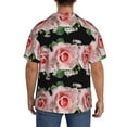 thumbnail image 3 of Kdxio Men'S Hawaiian Shirt For Men Short Sleeve Shirt Pink Roses Summer Casual Holiday Beach Button Down T-Shirts, 3 of 5