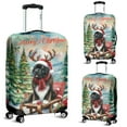 thumbnail image 2 of Merry Christmas Santa Reindeer Antlers Newfoundland Sleigh Xmas Winter Holiday Travel Luggage Cover Newfie Dog Lover Gifts Suitcase Dust Protective Decor - 00023, 2 of 5