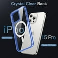 thumbnail image 4 of JETech Magnetic Case for iPhone 15 Pro 6.1-Inch Compatible with MagSafe Wireless Charging, Shockproof Phone Bumper Cover, Anti-Scratch Clear Back (Dark Blue), 4 of 7