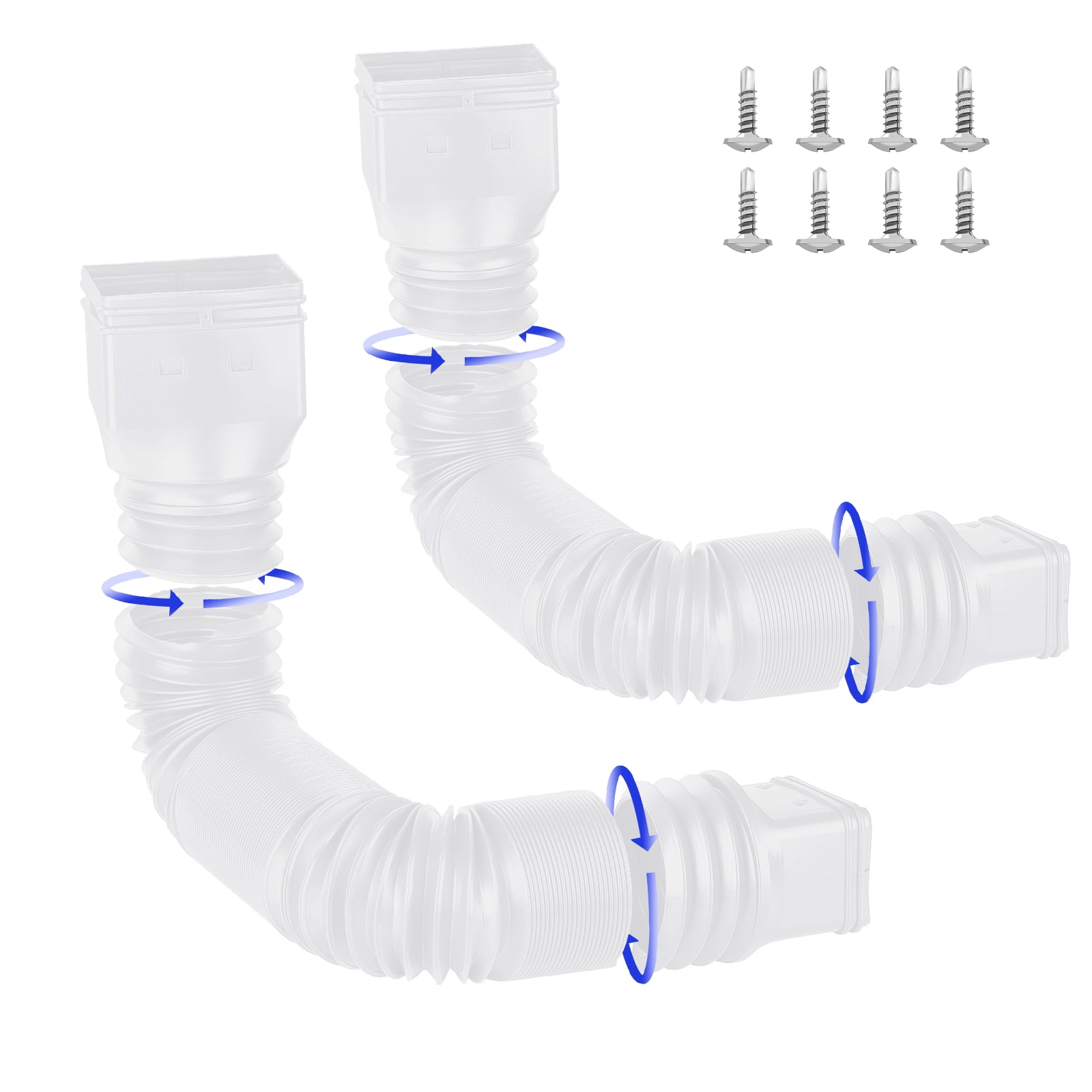 Doolland 2 Pack Rain Gutter Downspout Extensions Flexible,Universal