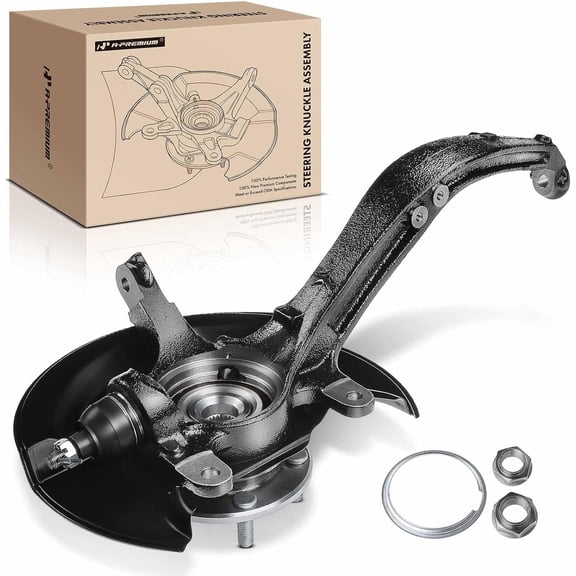 A-Premium Front Left Steering Knuckle Assembly with Hub Bearing & Ball Joint & Backing Plate Compatible with Honda Accord 2003-2007 Automatic Transmission