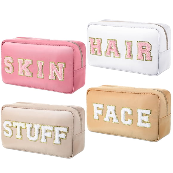 Set de bolsas cosméticas Remerry de nailon impermeable para mujer, 4 unidades