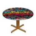 thumbnail image 3 of PIKWEEK  Abstract Grunge Graffiti Pattern Fitted Round Tablecloth Waterproof Table Cloth with Elastic Edge Wipe Clean Table Cover for Indoor Outdoor, 3 of 7