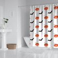 thumbnail image 2 of White Halloween Pumpkins and Bats Shower Curtain 72"x72" ,Bathroom Decorative Shower Curtains Set with 12 Hooks,Modern Waterproof Washable Shower Curtain, 2 of 6