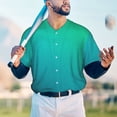 thumbnail image 5 of Rateoe Green Turquoise Teal Pattern Men’s Baseball Short Sleeve Polo Shirt, Midweight Men's Shirt Golf Shirt Polo Shirts Quick Dry Short-Large, 5 of 7
