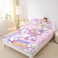thumbnail image 4 of Homewish Kids Children Kawaii Unicorn Full Size Sheets 4-Piece,Cartoon Animal Breathable Bed Sheets,Cute Rainbow Lightweight Sheet Sets,Super Cozy Room Decor, 4 of 7
