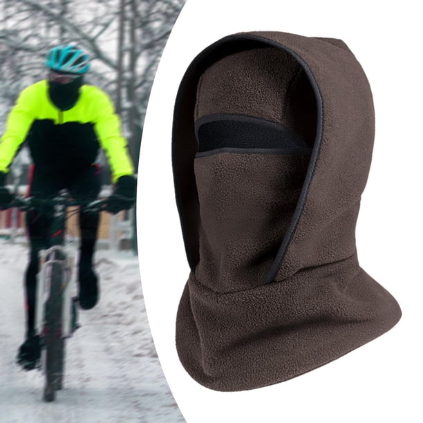 Pasamontañas con capucha, resistente al viento, para invierno, para motociclismo, ciclismo, deportes de invierno, esquí. café
