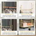 thumbnail image 4 of Qiyester Modern Gold Coat Rack Upgraded Thickened Cactus Clothes Rack with Storage Basket, Movable Coat Rack Suitable for Bedroom, 4 of 9