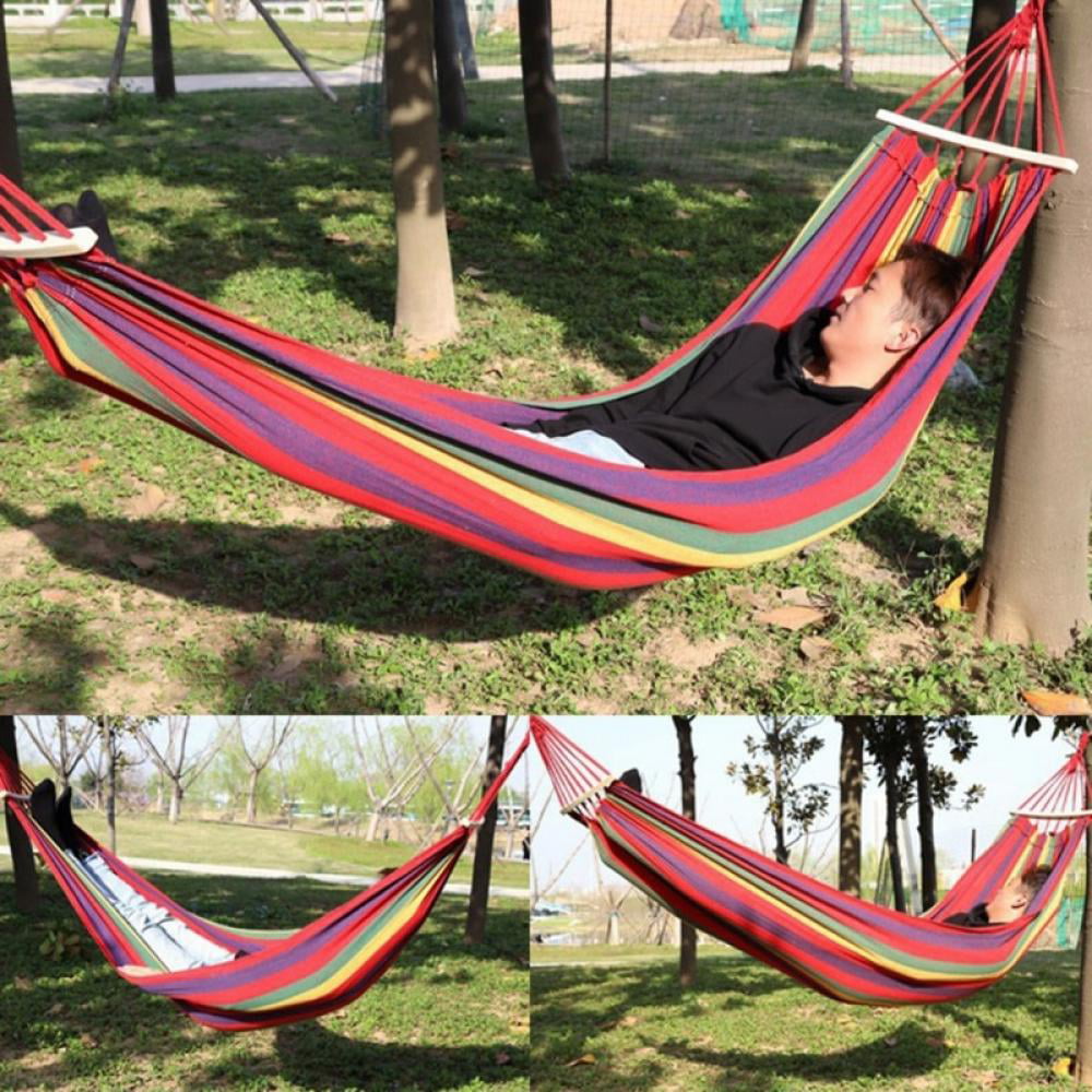 Hammock Fabric Swing Chair Rope Hanging Camping Bed Garden Patio Outdoor 