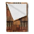 thumbnail image 2 of Ethnic Soft Flannel Fleece Throw Blanket, Geometric Pattern with Stripes Earthy Tones Hand Drawn Vertical Lines Arrangement, Cozy Plush for Indoor and Outdoor Use, 70" x 90", Multicolor, by Ambesonne, 2 of 5